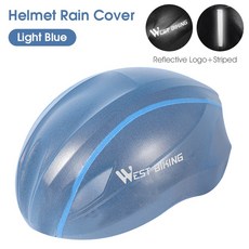 서쪽 자전거 초경량 자전거 헬멧 커버 방수 반사 방진 레인 커버 산악 도로 자전거 사이클링 헬멧 커버, 파란색, 1개