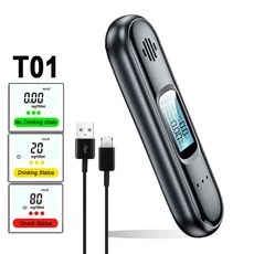LCD 디지털 비접촉 호흡 알코올 테스터 미니 알코올 계량기 정확도 음주 측정기 진단 도구 USB 충전 디스플, 01 Black, 01 CHINA