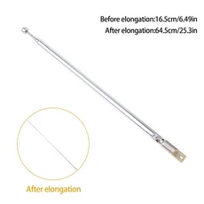 금속 전체 채널 Am Fm 라디오 텔레스코픽 안테나 360 도 회전 안테나 6 섹션 48 cm 64cm, 02 Middle 360 connector