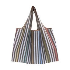 휴대용 접이식 장바구니 에코백 라지 대형 빅사이즈 쇼퍼백, 혼합 레인보우 스트라이프, 1개