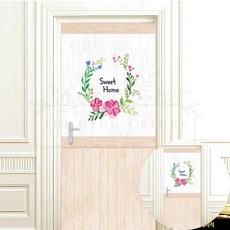 현관문시트지 플라워리스 베이직 자취방 출입문 인테리어 방문 DIY