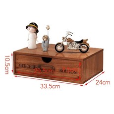 레트로 원목 미니 캐비닛 수납 서랍장 수납장 3단 소형 서랍 소품, F. 대형 단 캐비닛