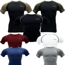 미르벨리 남성 기능성 스포츠 언더레이어 이너웨어 컴프레션 반팔