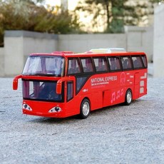 熱賣 合金雙層巴士汽車模型仿真旅游大巴車兒童玩具車開門公交車客車 合金車模型 真實還原, 1個, 紅色