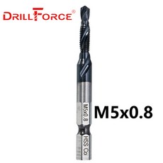 6PCS M3 M10 나사 드릴 비트 HRC89 TIALN 코팅 HSSCO M35 코발트 미터법 조합 IN HEX QUI CHANGE, [03] M5(1PC)