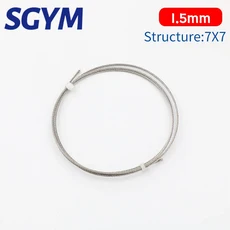 304 스테인리스 스틸 와이어 로프 부드러운 낚시 리프팅 케이블 빨랫줄 직경 0.6mm 100m, 07 1.5mm, 03 50M