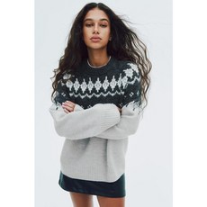 국내백화점 H&M 가디건 브랜드관 자카드 니트 스웨터 그레이/패턴 1305906001 커플 사무실 (BK파우치 증정)