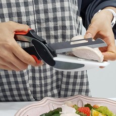 주방 나이프 도마가위 6in1 다기능 커터 분리형 칼가위 도마 캠핑 요리용품, 1개