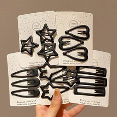 [시크한 무광] 머리핀 잔머리정리핀 옆머리 똑딱핀, 7. 하트3개