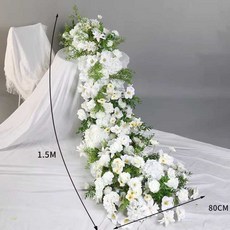 신부대기실 배경 조화 행잉 플라워 웨딩 포토존 벽, 1개, 동방 보라 기운 폭포 장식 1.5m