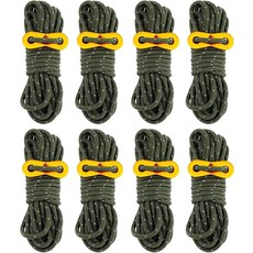 8팩 4mm 가이 라인 초경량 텐트 코드 알루미늄 조절기 텐셔너 야외 캠핑 가이라인 로프 텐트 방수포 등산 하이킹 배낭여행용 블랙 452918, 8팩 4mm 가이 라인 초경량 텐트 코드, 알루미늄 조