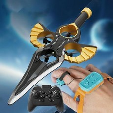 드론 검 장난감 RC 플라잉 소드 2.4G 2채널 무선 조종 4축 전투기 핸드 웨이브컨트롤러 모드 조명 공중 스턴트 비행기, 1)A Dual Control