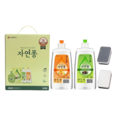 새미래쇼핑 센스있는 집들이 선물 자연퐁 주방세제 솔잎 캡형+오렌지 캡형 490ml 3종 세트, 1세트