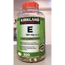 科克蘭 維他命E 180mg (400IU) 500粒膠囊 美國好市多代購, 500個, 1顆