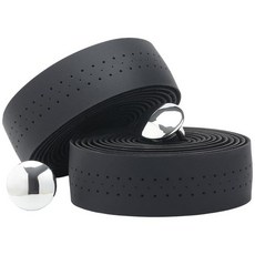 [ 1123962 ] GORGECRAFT 자전거 핸들바 테이프 2롤 블랙 로드 바이크 핸들 PU 가죽 랩 스티어링 휠 의자 팔걸이용 엔드 플러그 2개 포함, 검정