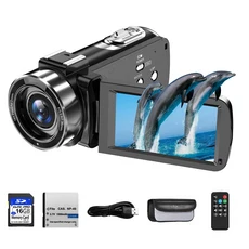 18X 42MP 디지털 카메라 3인치 플립 스크린 UHD 캠코더 와이파이 유튜브 라이브 스트리밍 광각 렌즈 브, 01 With 64G SD Card, 03 Standard