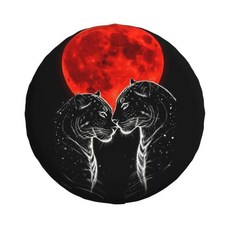 자동차 블랙 애니멀 페이스 스페어 타이어 커버 휠 소프트 트레일러 핏, 2. 2, B. 16 inch