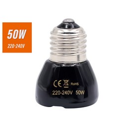 25 50 75 100W 파충류 도마 220V E27 애완 검정색 전구 난방 세라믹 이미 동물 부화기 램프 거북이