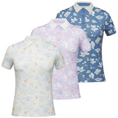 블랙야크 여성 플라워 카라 반팔티 친환경 기능성 피케이 티셔츠 1BYKTMU507