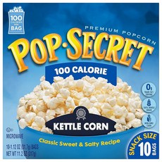 팝 시크릿 100칼로리 팝콘 주전자 옥수수 10캔 11.12온스, 100 Calorie Kettle Corn, 11.2 Ounce (Pack of 3)