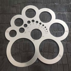 YOMDID 가죽 라운드 눈금자 템플릿 스테인레스 스틸 가죽 절단 도구 각도 눈금자 측정 수공예 가죽 액세, 03 A2