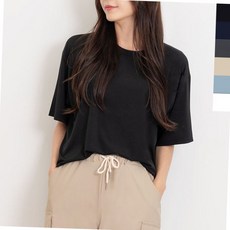 여성 아이스반팔 1p 시원한 여름 무지 티셔츠 반팔티 여성쿨티셔츠 무지반팔티 여자여름티셔츠