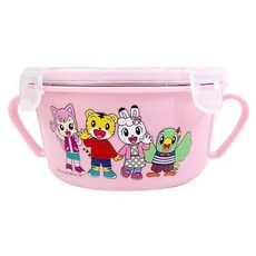 巧虎 304不鏽鋼雙耳隔熱碗 台灣製, 粉紅, 1個