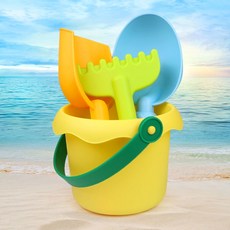 兒童過傢傢玩具套裝剷沙玩沙工具男女孩沙灘玩具套裝小孩玩具 CRO4, 【黃色桶+3小鏟】】, 1個