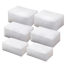 efactory Judy N 防水防潮棉被衣物收納整理箱 小號2入 + 中號2入 + 大號2入, 白色, 1套