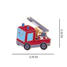 자동차 뱃지 귀여운 캐릭터 차량 배지 브로치 유아 소품 소방차