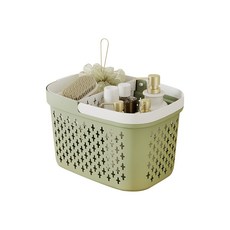 더자카 펀칭 패턴 다용도 목욕바구니, 그린
