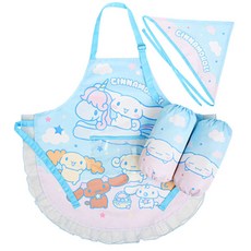 시나모롤 앞치마 솜사탕 앞치마 토시두건 3종세트