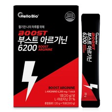 부스트 아르기닌 6200 15포 고함량 L-아르지닌 6200mg 타우린 액상스틱, 1개, 300g