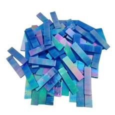 ECLATIS 4 x 1cm1.57 0.47인치 직사각형 무지갯빛 스테인드 글라스 스트립 DIY 공예 접시 그림 프레임 화분 수제 하이퀄리티 주얼리 및 기타 모자이크, 무지갯빛 하늘색
