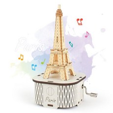 DIY 나무 조립 키트 수동 오르골 에펠탑 YM862-32