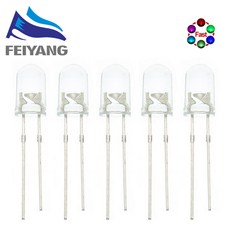 1000pcs 5mm LED 발광 다이오드 키트 따뜻한 화이트 레드 블루 그린 UV 오렌지 옐로우 핑크 컬러 전구 램프 세트 3V PCB 구색 전자 부품 액세서리 소스, 7 Color Fast Flash