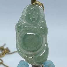 翡翠佛公玉雕，可愛造型，寓意吉祥如意，平安順遂