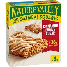 네이처 밸리 소프트 베이크 오트밀 스퀘어 시나몬 브라운 슈가 6개입 210g Nature Valley Nature Valley Soft-Baked Oatmeal Squares, 1개