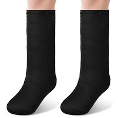 Boao 레그 캐스트 커버 2개 무릎 아래 미디엄 쇼트 캐스트 양말 커버 발 남성 및 여성용 (블랙), 블랙
