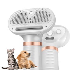 반려동물 드라이기 저소음 저온풍 강아지 고양이 3in1 스팀빗 드라이기, 금색, 1세트