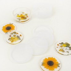 레진 공예 실리콘 몰드 원형 코스터 4구 세트, 1개