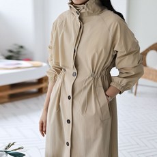 [브리치] 옷자락 / 여자 바람막이 스트링 하이넥 나그랑 트렌치 가을 점