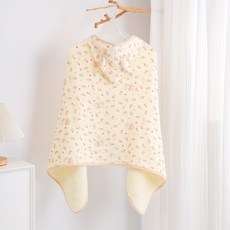 블랙체리 아동용 4겹순면 후드 비치가운, 플라워토끼, 1개