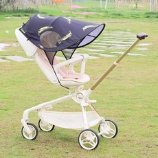 【臺灣出貨 】丸丫/小虎子嬰兒推車遮陽棚蓬防曬配件手推車遮陽罩遛娃神器通用, 香蕉款遮陽罩（防水 通用款, 1個