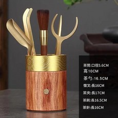 黑檀木茶道六君子套裝 茶夾 茶針 茶勺 泡茶工具, 1套