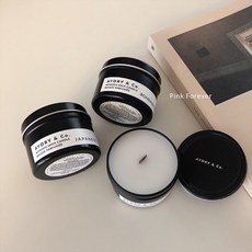 AYDRY & Co. 木芯香氛蠟燭 小黑罐, 1個, 3oz-檀香