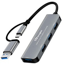 USB 허브 4 포트 3.0 스플리터 허브 익스텐더 C 1 in 출력 노트북 PC A 익스텐더 플러그 앤 플레이 284955, USB 3.0 HUB-실버