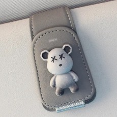 어반카 빤짝 곰돌이 선바이저 다용도 선글라스 클립, 그레이, 1개