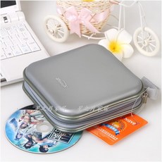 大容量CD/DVD光碟收納包 硬殼防護 手提便攜 光碟盒 遊戲片收納, 1個, 灰色 40片容量
