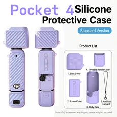 포켓 4 실리콘 커버 보호 케이스 렌즈 DJI 액세서리용 스크래치 방지 슬리브 그립 ﻿, 01 For Pocket 4, 02 Without Base